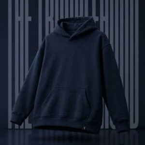 Troublehood "Essential Heavyweight" Navy Hoodie. Elevated basics crafted for everyday comfort.